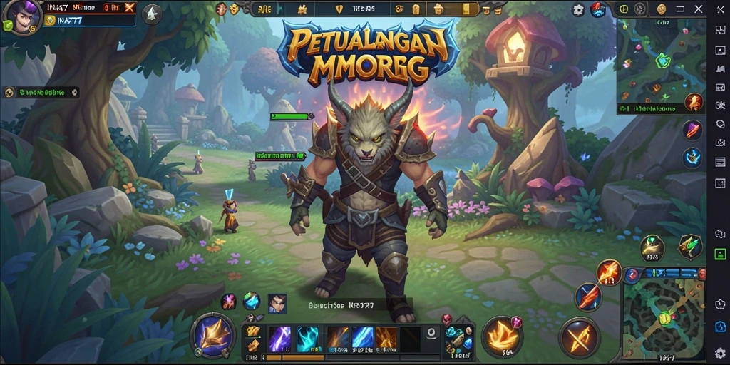 Tampilan seru gameplay INA777 dalam dunia MMORPG.