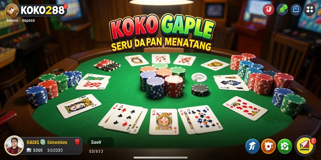 Tampilan gameplay Gaple yang seru dan menghibur di KOKO288.