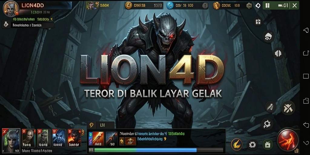 Screenshot utama LION4D menampilkan suasana mencekam dan gameplay yang menegangkan.