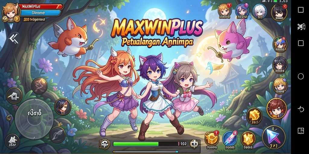 Tampilan menakjubkan dari gameplay <strong>MAXWINPLUS</strong> yang menghadirkan dunia anime.