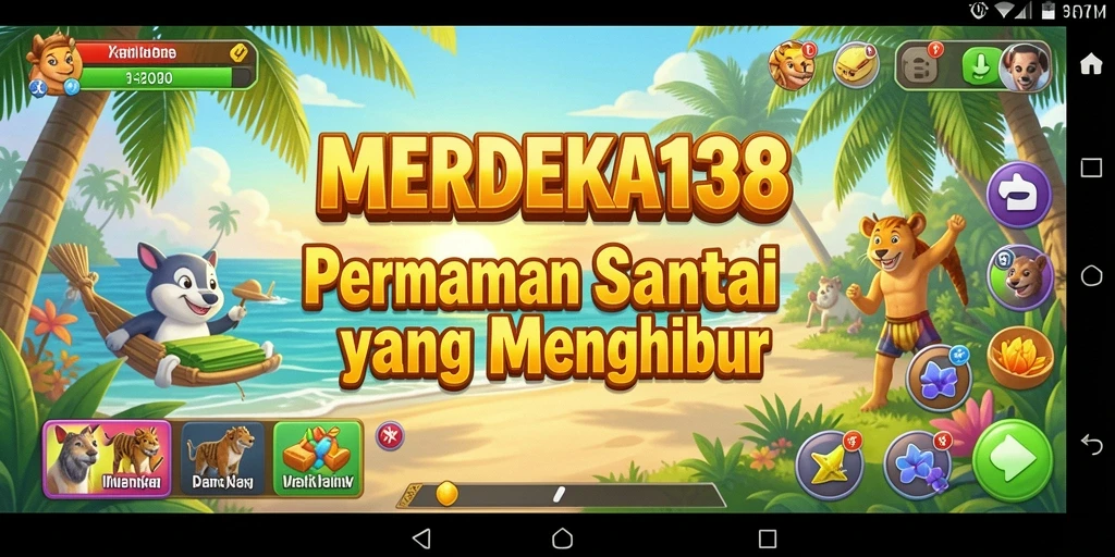 Tampilan gameplay MERDEKA138 yang ceria dan menghibur.