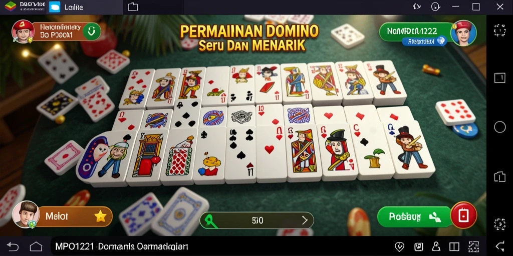 Tampilan gameplay seru dari MPO1221 yang menggugah semangat permainan domino.