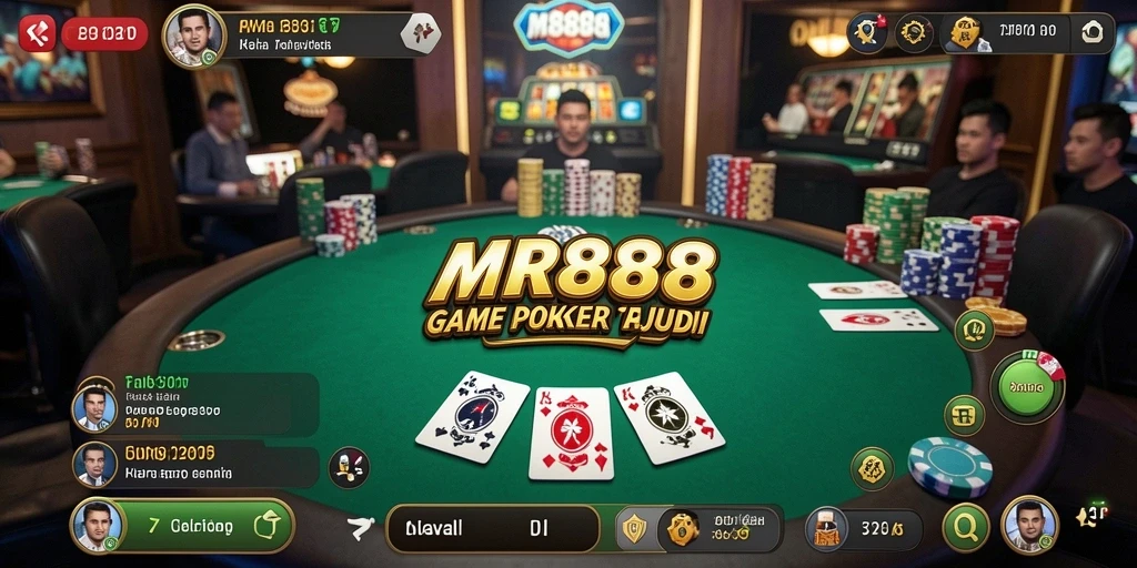 Screenshot gameplay MR888 menunjukkan keseruan bermain poker.